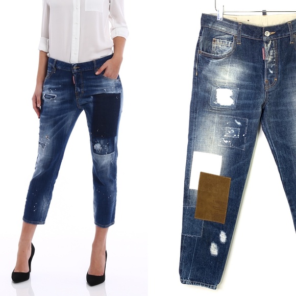 dsquared2 patch jeans